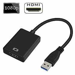 INECK® Adaptateur USB vers HDMI Adaptateur 1080P, Convertisseur vidéo pour ordinateur portable HDTV TV Windows 7/8/10 PC seulement