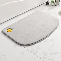 LUUCOZK Tapis de bain antidérapants, absorbants, à séchage rapide, décoration de salle de bain, gris clair-50 x 80cm 