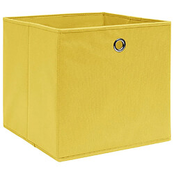 Maison Chic Lot de 4 Boîtes de rangement,Boîtes de stockage Jaune 32x32x32 cm Tissu -MN972823