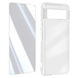 4smarts Pack Protection pour Google Pixel 8, Coque Souple et Verre Trempé Transparent