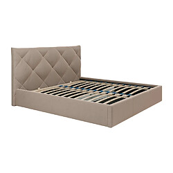 Lit coffre 180 x 200 cm - Velours - Beige + Matelas - STARI de Pascal Morabito pas cher