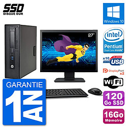 PC HP EliteDesk 800 G1 Ecran 27" Intel G3220 RAM 16Go SSD 120Go Windows 10 Wifi - Occasion