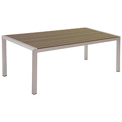 Beliani Table de jardin 180 x 90 cm Matériaux synthétiques Bois clair VERNIO