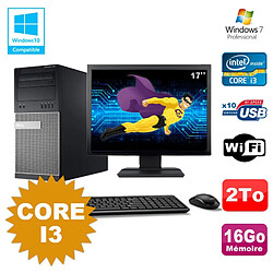 Lot PC Tour Dell 790 Intel Core I3 3.1Ghz 16Go 2To DVD WIFI Win 7 + Ecran 17" - Occasion