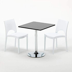 Avis Grand Soleil Table Noir et 2 Chaises Colorées Polypro