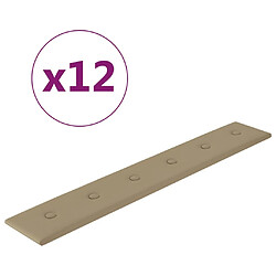 vidaXL Panneaux muraux 12 pcs Cappuccino 90x15 cm Similicuir 1,62 m²