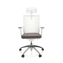 Chaise de bureau / Fauteuil pivotant ASPEN WHITE PRO Tissu maille / Tissu gris hjh OFFICE