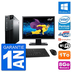 PC Lenovo M81 SFF Ecran 22" Intel G630 RAM 8Go Disque Dur 1To Windows 10 Wifi - Occasion