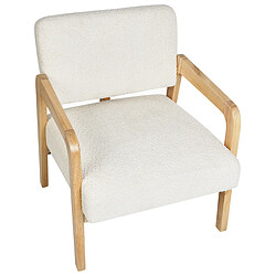 Beliani Fauteuil Bouclé Blanc cassé HJO pas cher