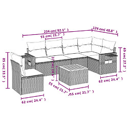 Avis vidaXL Salon de jardin avec coussins 7 pcs gris résine tressée