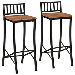 vidaXL Chaises de bar lot de 2 bois d'acacia massif