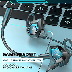 GUPBOO Casque de jeu PUBG casque Hi-Fi stéréo filaire double micro casque antibruit pour la Communication de conférence de jeu