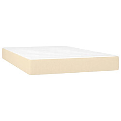 Acheter vidaXL Sommier à lattes de lit avec matelas Crème 120x200 cm Tissu