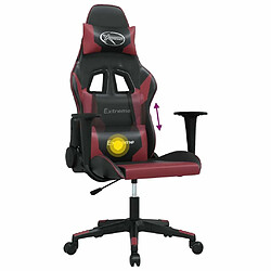 Maison Chic Chaise de jeu, Chaise gaming de massage, Fauteuil gamer d'ordinateur,Chaise de Bureau Noir et rouge bordeaux Similicuir -GKD91824 pas cher