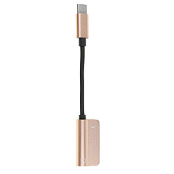 type c à 3.5mm adaptateur audio pour casque et câble de chargement USB-C rose or