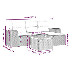 Avis vidaXL Salon de jardin 5 pcs avec coussins noir résine tressée