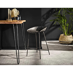 Lisa Design Wada - lot de quatre tabourets de bar - en simili cuir noir