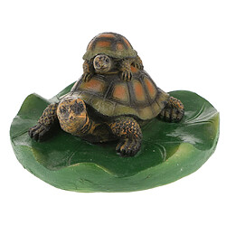 tortue d'eau flottante ornement de feuille de lotus décor d'étang 4 famille marron clair