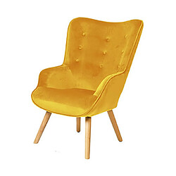 Mes Fauteuil 72x65x99 cm en tissu velours moutarde - USHUA 