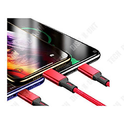 Acheter Tech Discount TD® Câble de données USB un pour trois pour chargeur Apple Android typeec trois en un câble de charge