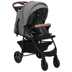 vidaXL Poussette pour bébé 3-en-1 Gris clair Acier