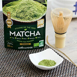 Aromandise Coffret thé Matcha + fouet + cuillère en bambou