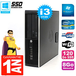 PC HP Compaq 8300 SFF Core I3-2120 RAM 8Go Disque 120 Go SSD Graveur DVD Wifi W7 · Occasion 