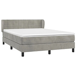 Avis Maison Chic Lit Adulte - Lit simple Lit à sommier tapissier et matelas moelleux - Meuble de Chambre - Gris clair 140x200cm Velours -MN47409