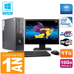 PC Fujitsu Esprimo E500 E85+ SFF Intel G640 16Go Disque 1 To Wifi W7 Ecran 19" - Occasion