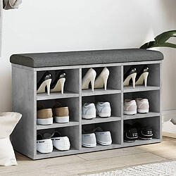 Maison Chic Banc à chaussures | Meuble de rangement à chaussures Meuble d'Entrée gris béton 82x32x50 cm bois d'ingénierie -MN87813