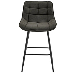 Moloo GRANT - Fauteuil de bar en tissu Gris souris et métal noir (x2) pas cher