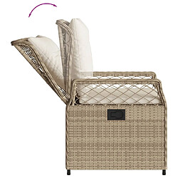 Acheter vidaXL Ensemble à manger de jardin et coussins 9 pcs beige Poly rotin