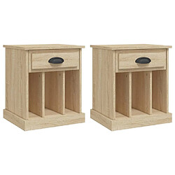 Maison Chic Lot de 2 Tables de chevet - Tables de Nuit chêne sonoma 43x36x50 cm