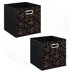 Five Simply Smart Lot de 2 boites de rangement en tissu Casual - 31x31x31cm - Noir Five Simply Smart - Lot de 2 boites de rangement en tissu Casual - 31x31x31cm - Noir - Design