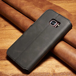 Etui en PU style rétro noir pour votre Samsung Galaxy S7 Edge