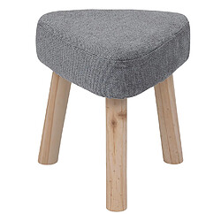 Pegane Tabouret d'appoint en bois et tissu Polyester coloris gris, naturel - Longueur 32 x Profondeur 32 x Hauteur 36 cm 