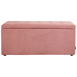 Beliani Tabouret avec rangement en tissu rose OREM pas cher