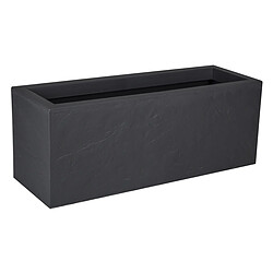 Jardinière rectangulaire Volcania Up effet pierre 57 L Anthracite - Eda 