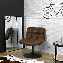 The Home Deco Factory Fauteuil vintage style industriel en polyuréthane marron.