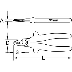 KS TOOLS 117.1286 Cisaille à main isolée, Ø15 mm