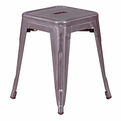 Nest Dream Tabouret bas industriel en acier métallisé (45cm) - Bistro