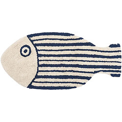 BATELA Tapis de bain en coton poisson 91 x 44 cm. Tapis de bain en coton poisson 91 x 44 cm