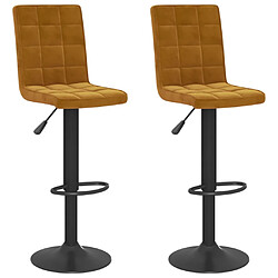 vidaXL Tabourets de bar lot de 2 marron velours