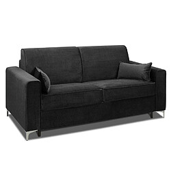 Inside 75 Canapé convertible express JACKSON 120cm comfort BULTEX® 12cm sommier lattes RENATONISI velours noir