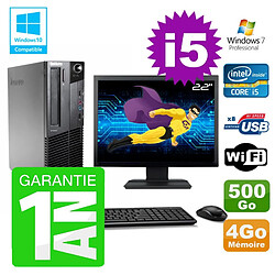 PC Lenovo M91p SFF Intel I5-2400 4Go Disque 500Go Graveur Wifi W7 Ecran 22" · Occasion 