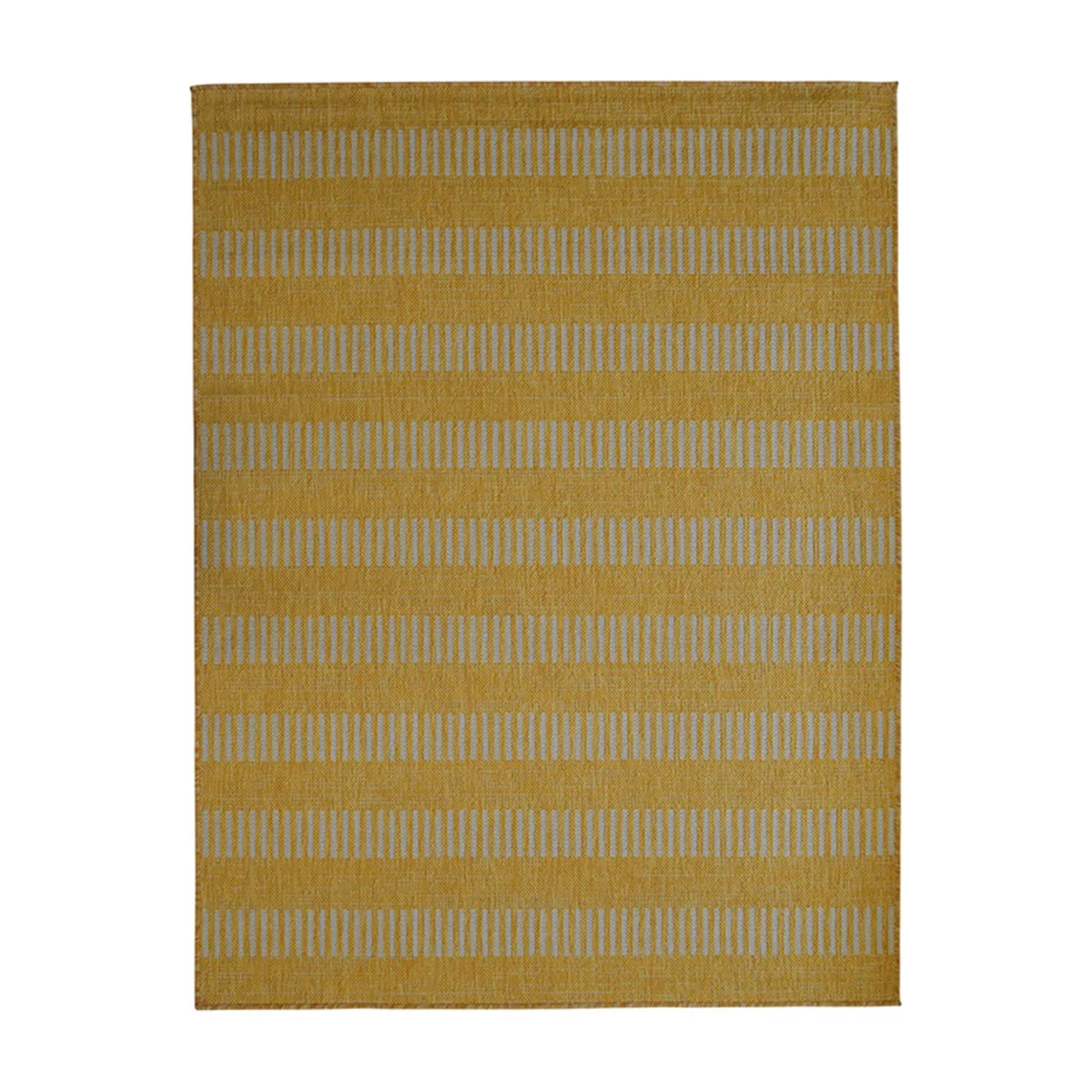 Thedecofactory TERRAIN LIGNES - Tapis intérieur-extérieur aspect jute motif lignes jaune 195x275