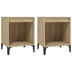 Maison Chic Lot de 2 Tables de chevet,Table de nuit,Table d'appoint pour salon Chêne sonoma 40x35x50 cm -MN30168