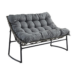 Acheter Vente-Unique Salon de jardin en résine tressée : 1 canapé 2 places, 2 fauteuils et une table basse - Gris anthracite - JONAH de MYLIA