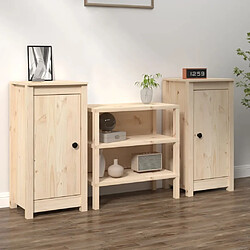 Maison Chic Lot de 2 Commode Buffet - Meuble de rangements 40x35x80 cm Bois massif de pin -GKD57694