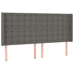 Avis Maison Chic Tête de lit scandinave à LED,meuble de chambre Gris 203x16x118/128 cm Similicuir -MN44696